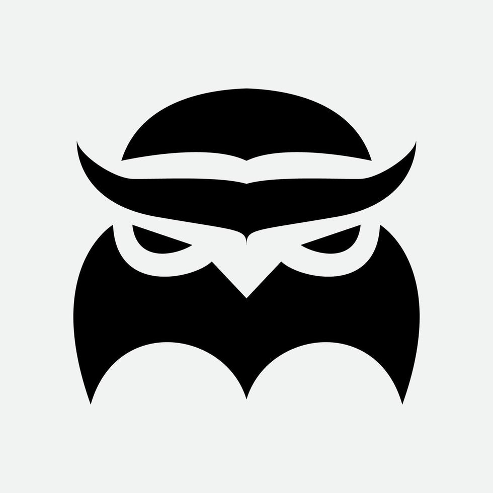 OWL WITH HAT SILHOUETTE LOGO DESIGN vector