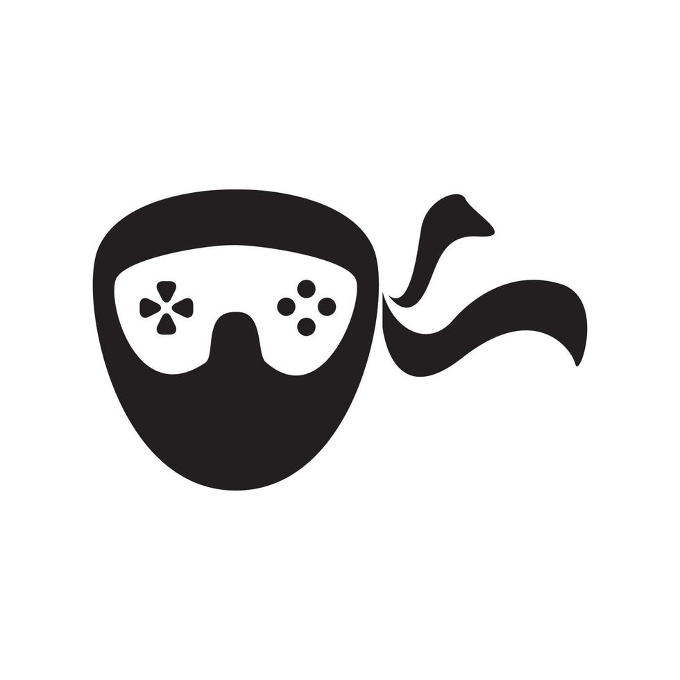 Head  ninja game  logo design vector