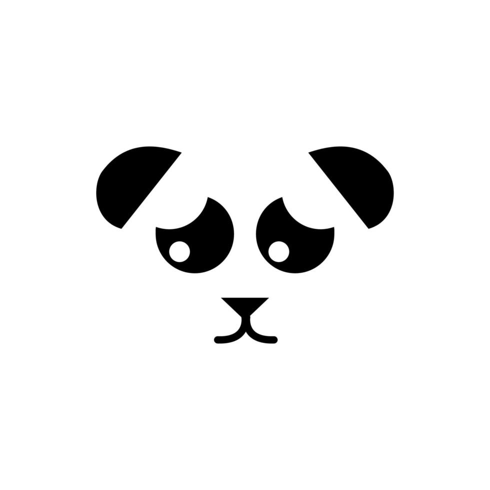 sad panda or panda bear head logo design modern vector