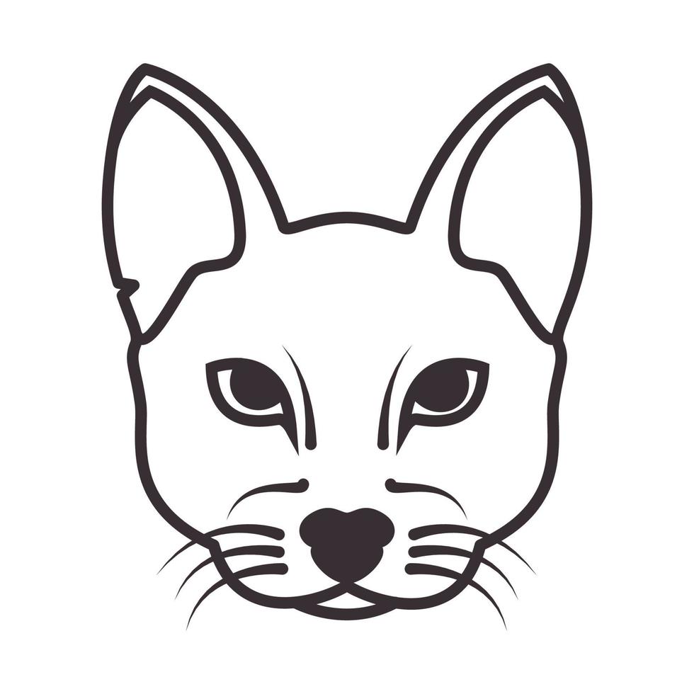 líneas cabeza moderna gato caracal logotipo símbolo vector icono ilustración diseño