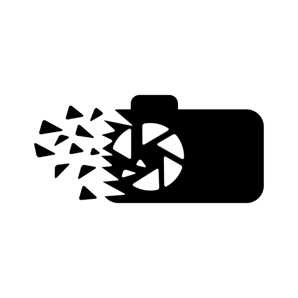 media data tech studios shutter lens camera photography logo design icon vector template