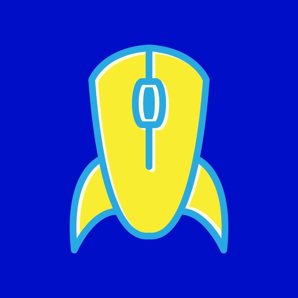 mouse computer with rocket colorful logo design vector icon symbol illustration