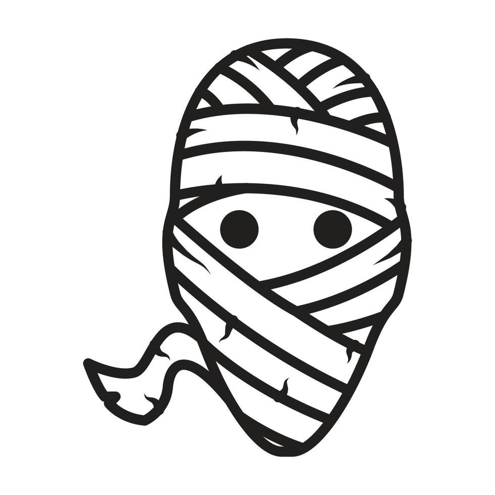 aliens head as mummy logo symbol vector icon illustration design