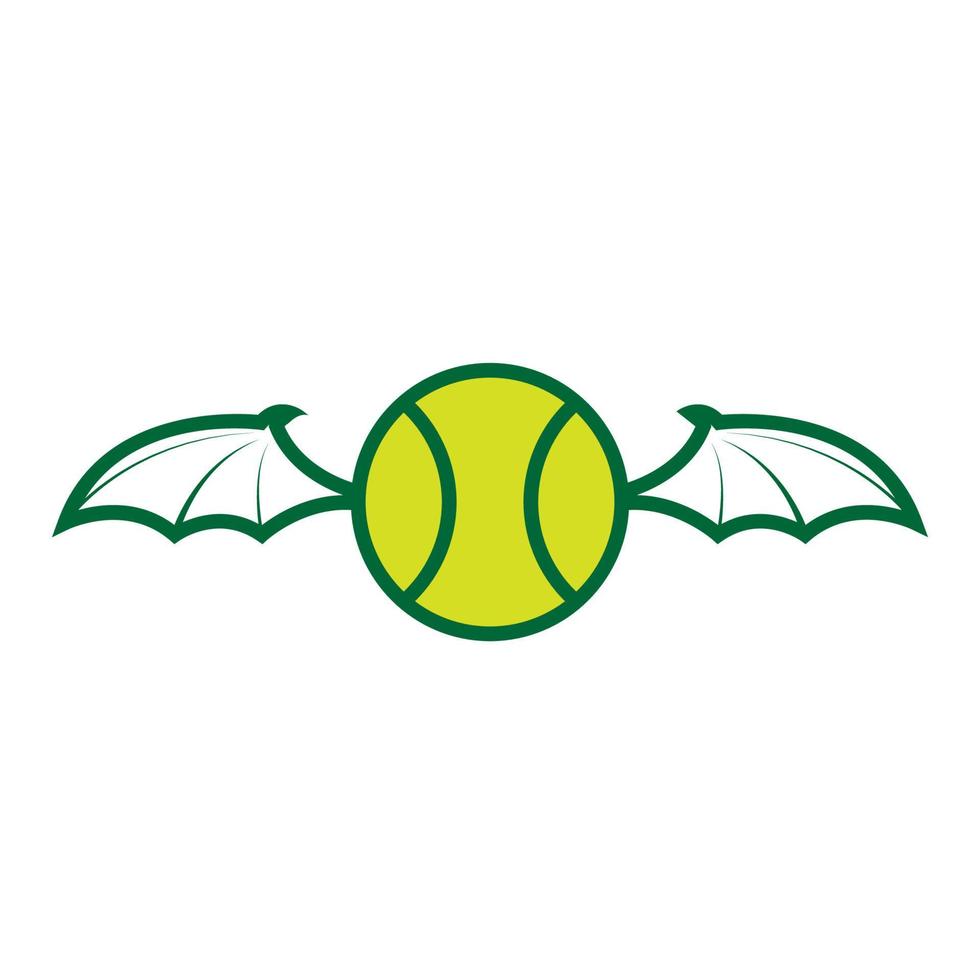 pelota de tenis con alas logotipo símbolo icono vector diseño gráfico ilustración idea creativa