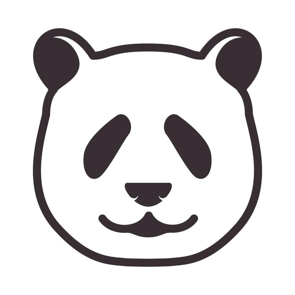 simple animal head panda smiles logo symbol vector icon illustration design