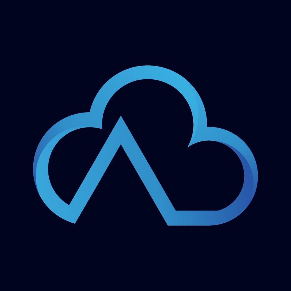 Abstract Cloud letter A logo design vector