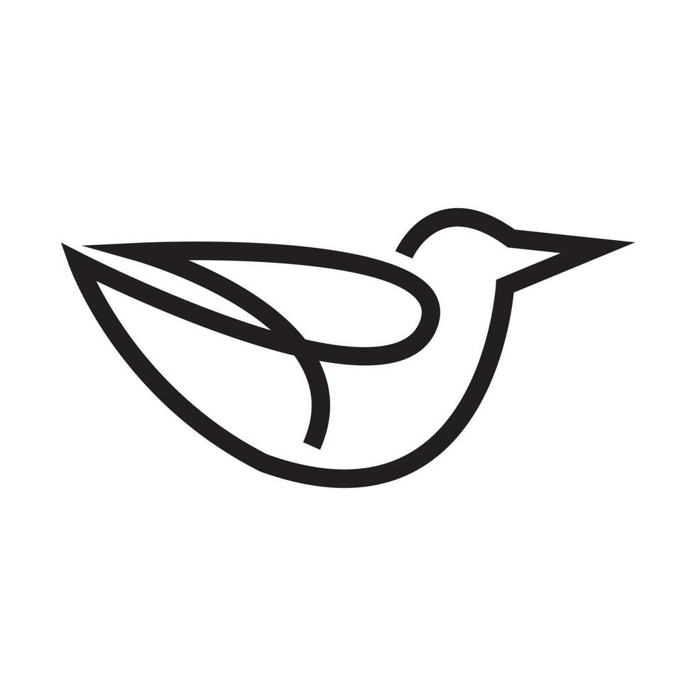line bold art bird fly logo vector symbol icon illustration design