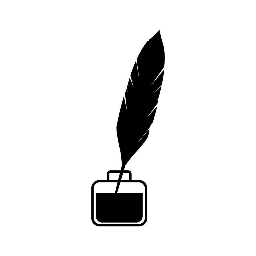 ink and feather old as pencil old logo vector symbol icon illustration design