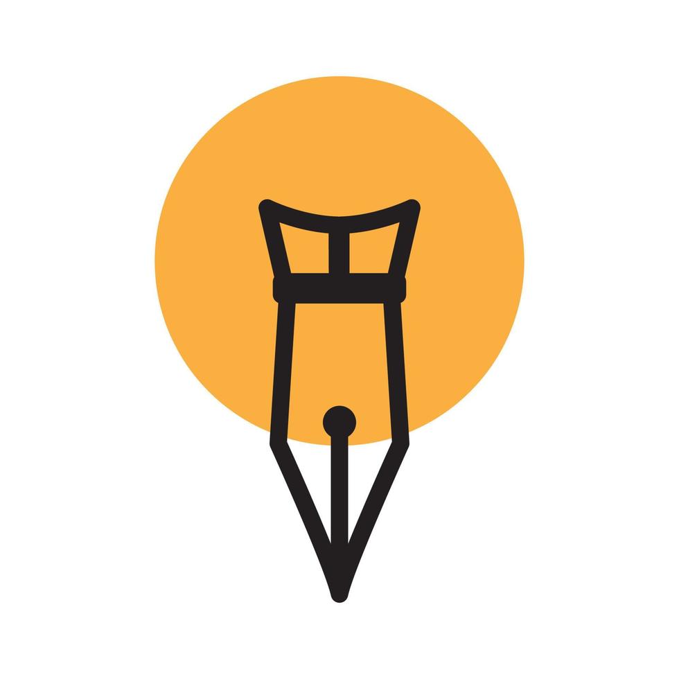 sunset with pencil old lines logo vector symbol icon illustration design