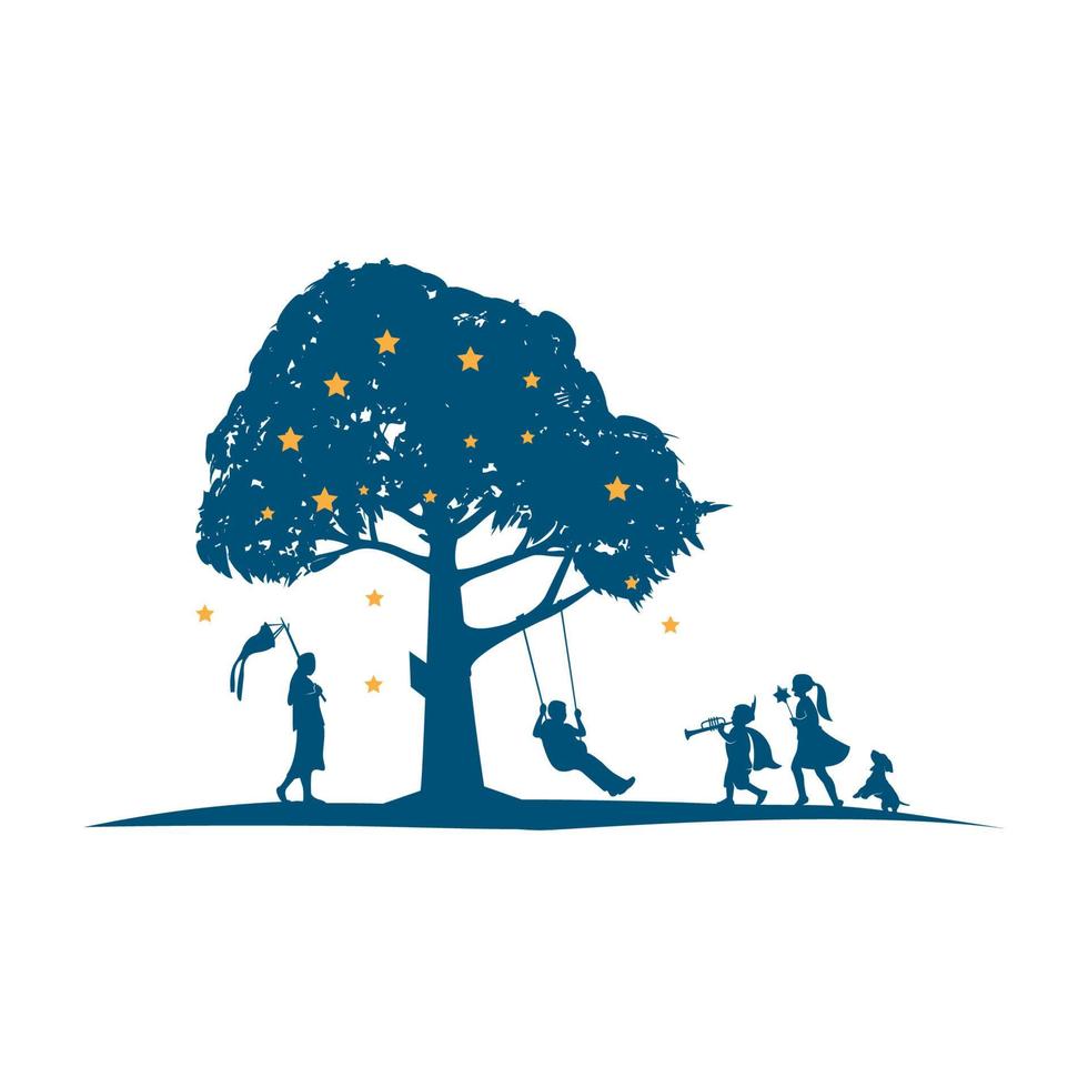 Children world logo design template vector