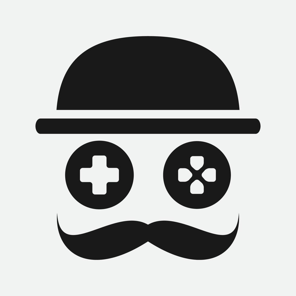 man Movie sunglasses with  mustache and hat logo design vector