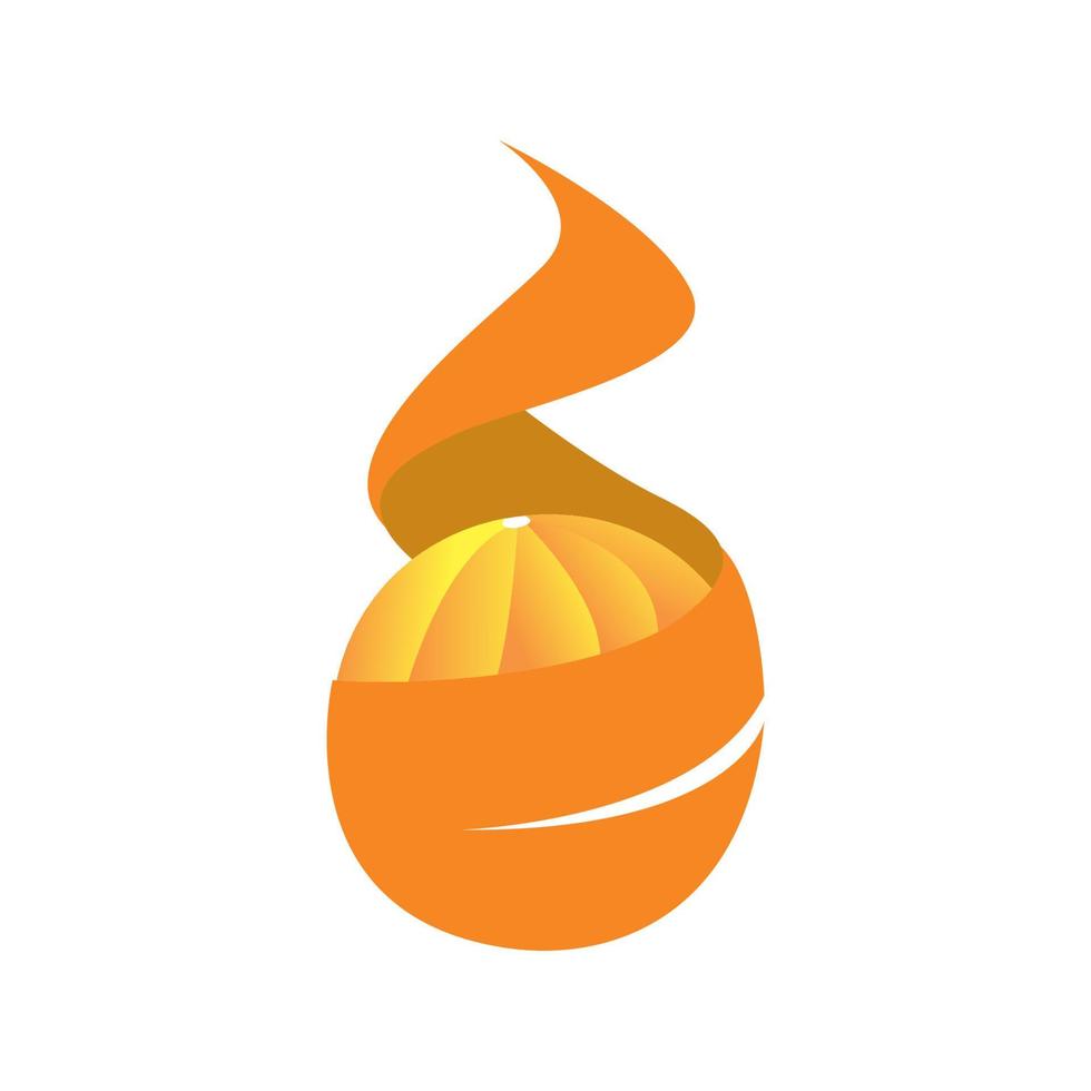 peel orange fruit abstract logo design vector icon symbol illustration