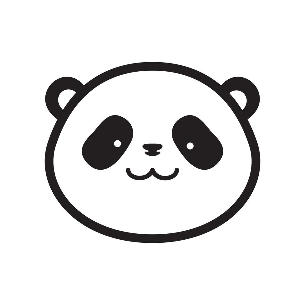 lindo cutie cabeza panda niño logo símbolo icono vector gráfico diseño ilustración idea creativo