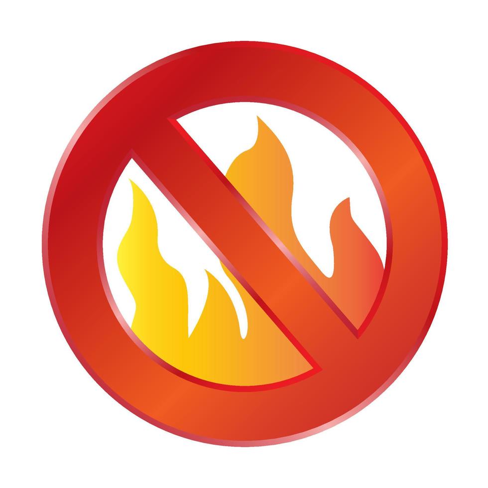 Fire warning logo design - vector