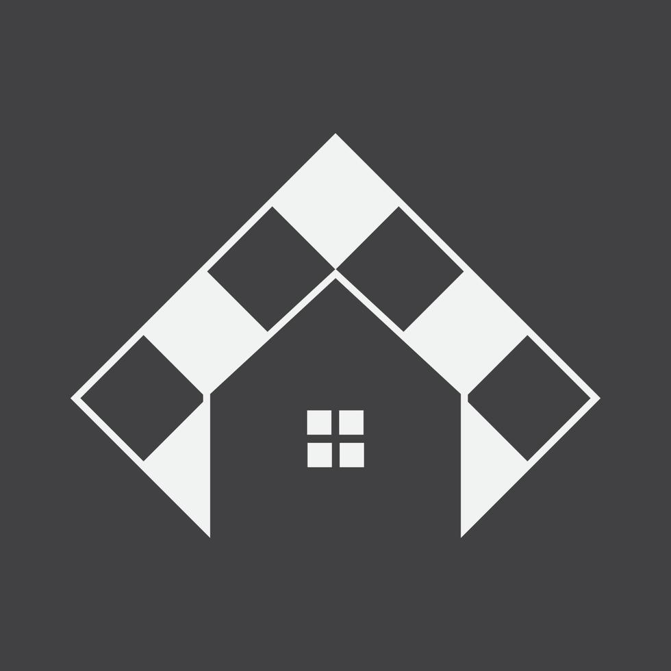 Chess home logo design template vector