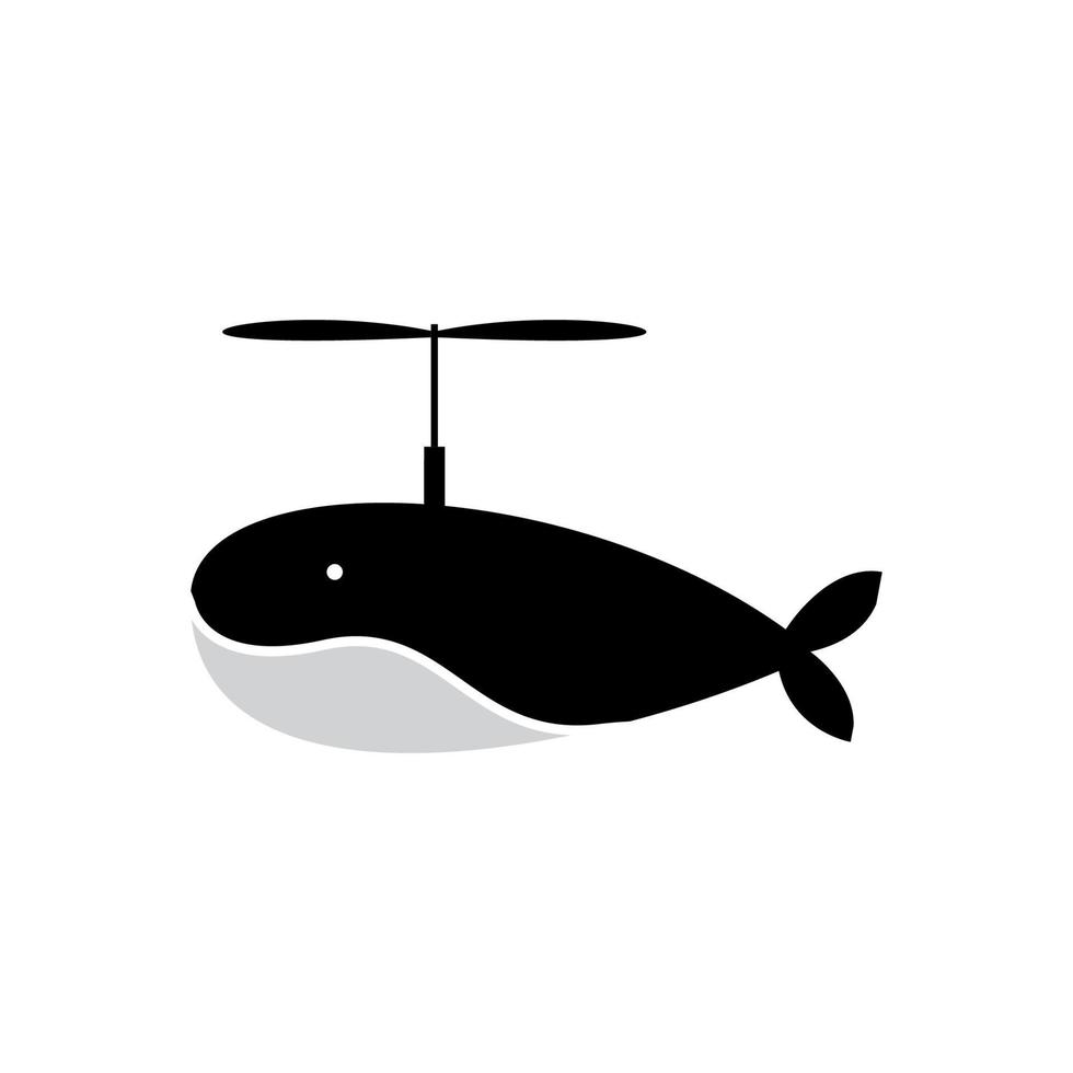 diseño de logotipo de ballena y hélice vector