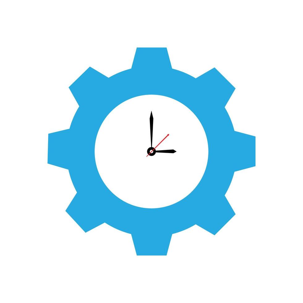 reloj de tiempo reloj con diseño de logotipo de engranaje moderno vector