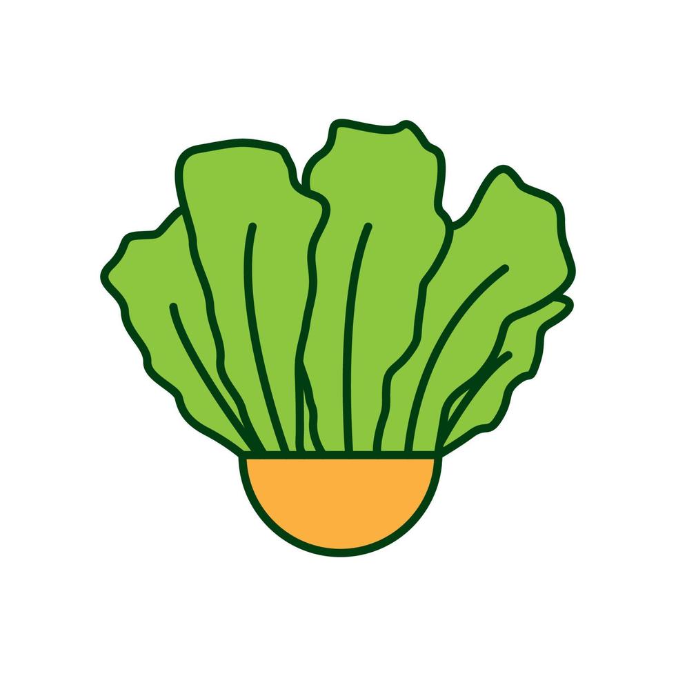 verduras frescas lechuga verde logo diseño vector icono símbolo ilustración