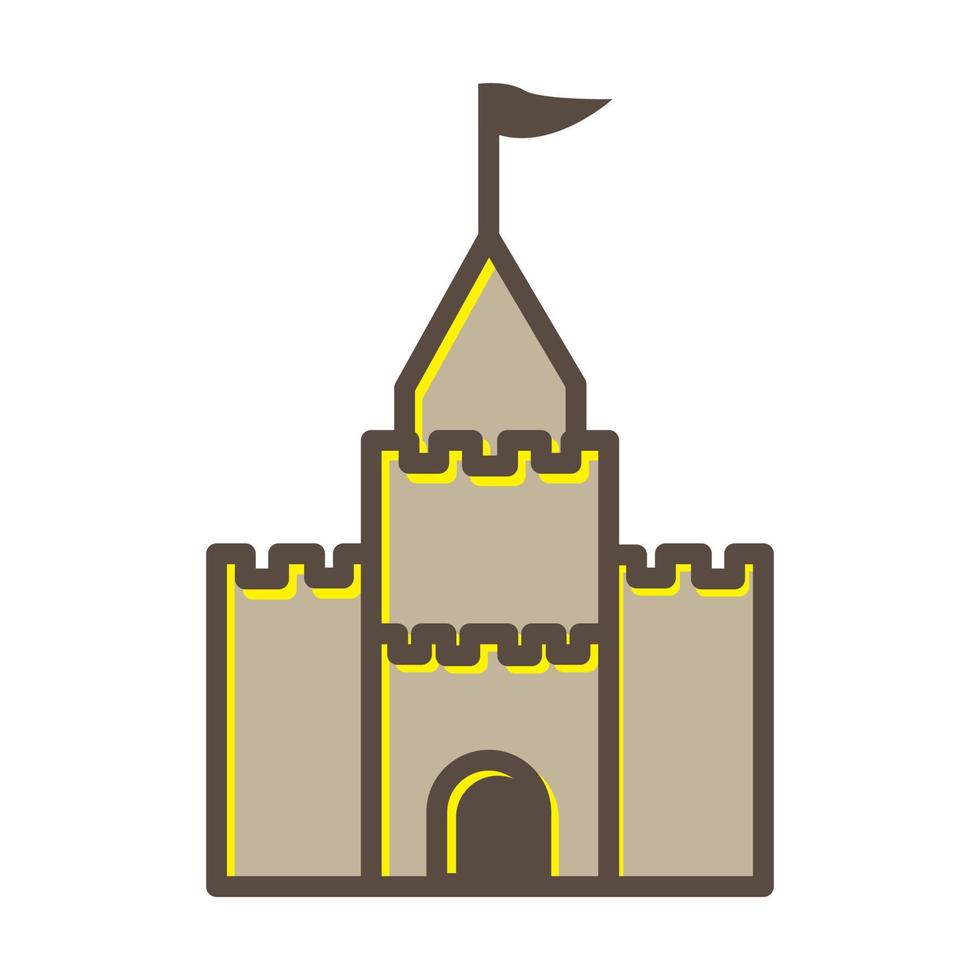 colorful castle old with tower logo symbol vector icon illustration design