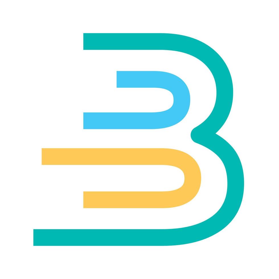diseño de logotipo de línea negrita abstracta b inicial colorida vector
