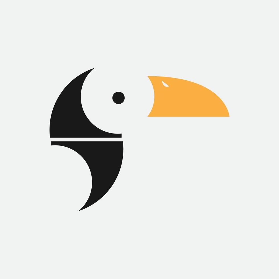toucan bird modern flat logo design vector