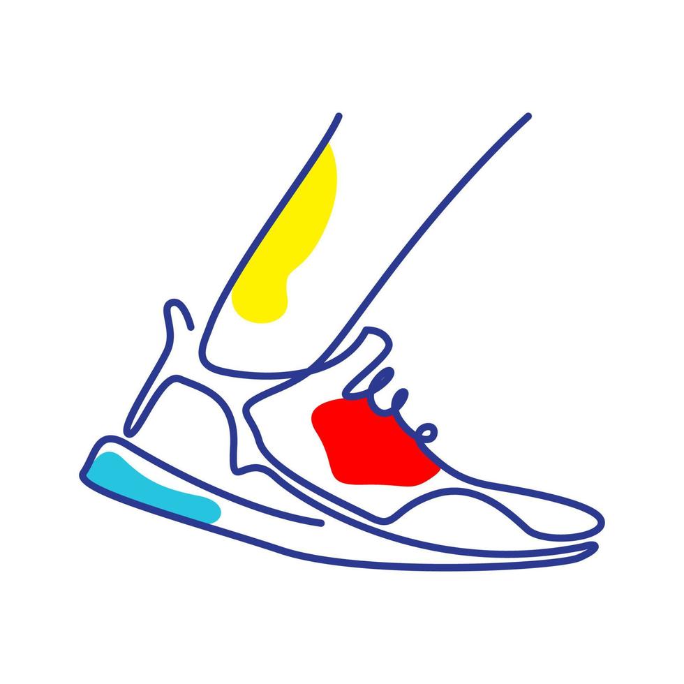 lines art abstract color shoes run logo design vector icon symbol illustration