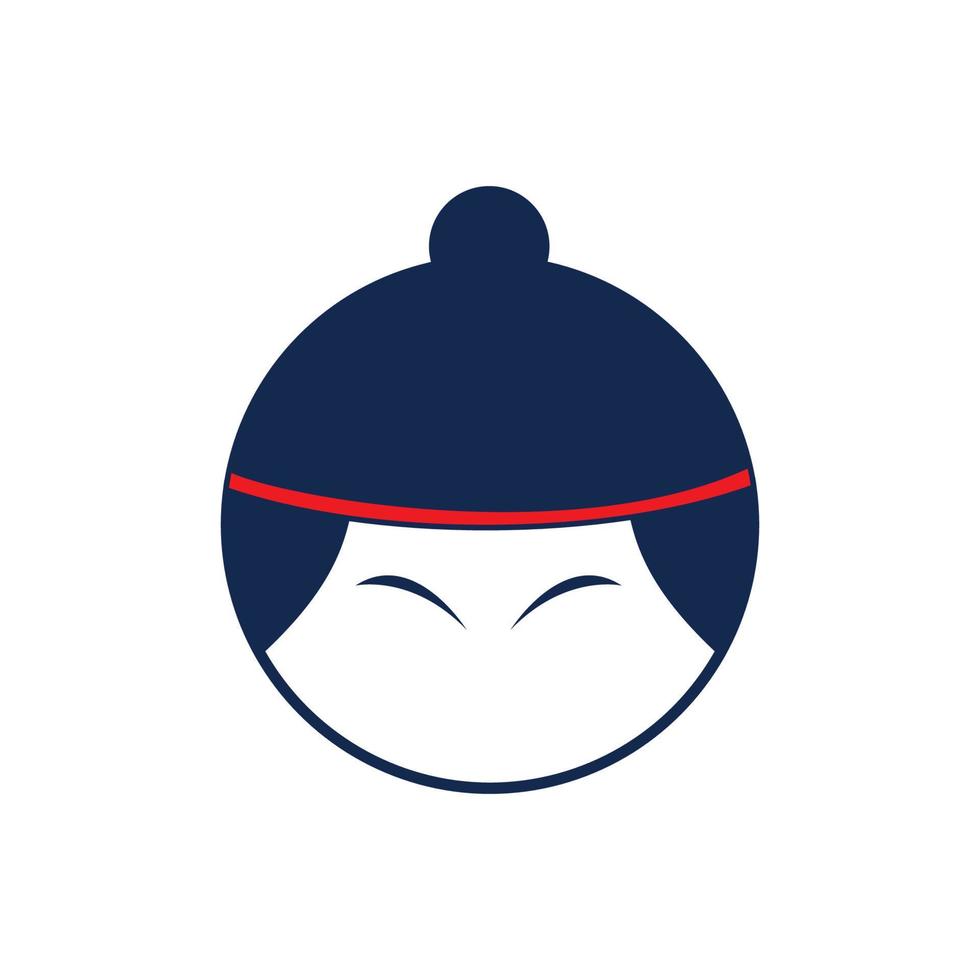 lindo cabeza sumo icono logotipo diseño moderno vector