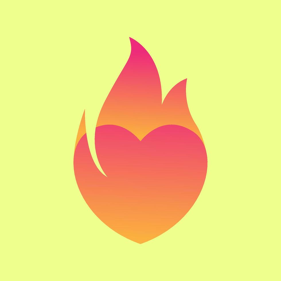 resumen de fuego con amor logotipo diseño vector icono símbolo ilustración