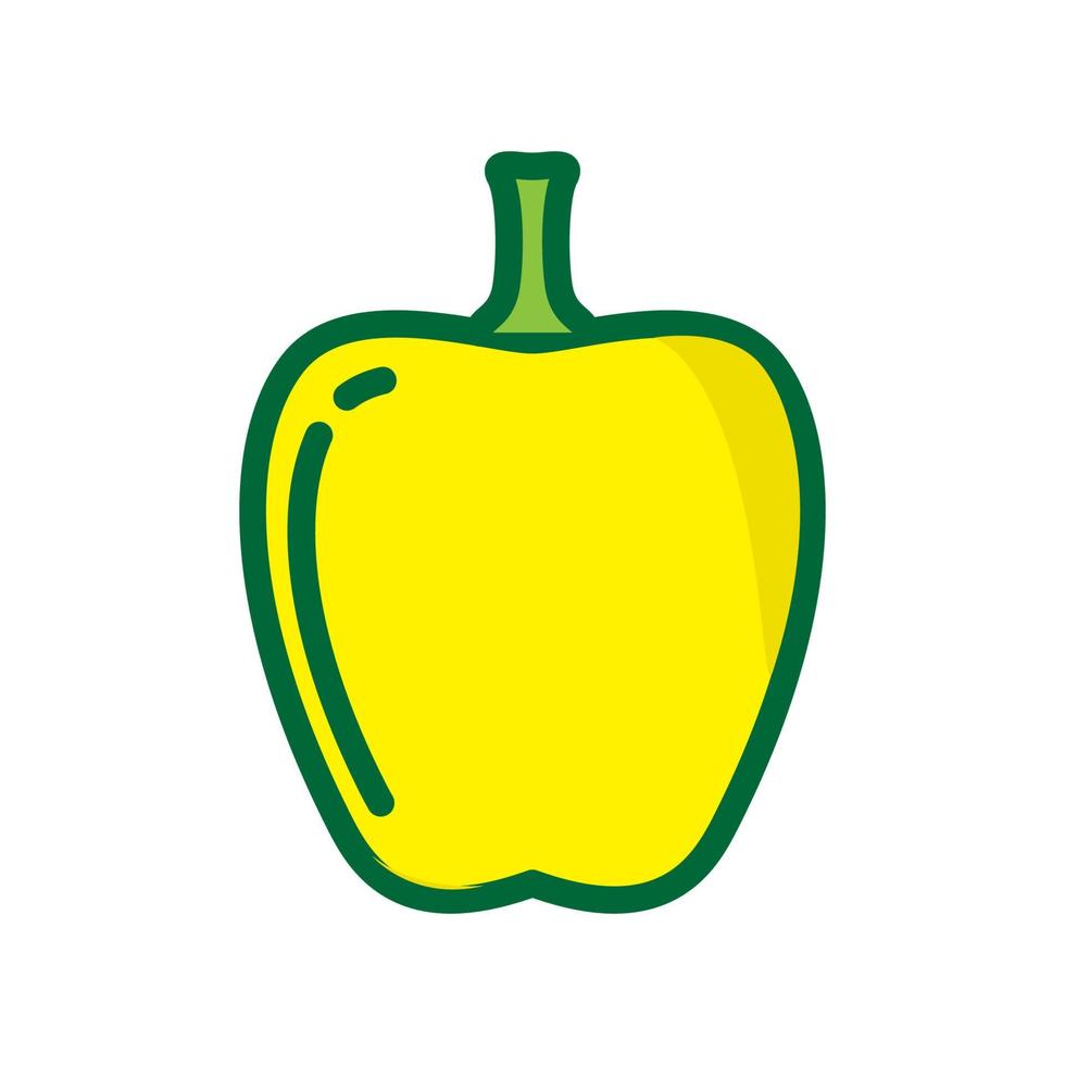 fruta fresca pimentón amarillo logotipo símbolo icono vector diseño gráfico ilustración idea creativa