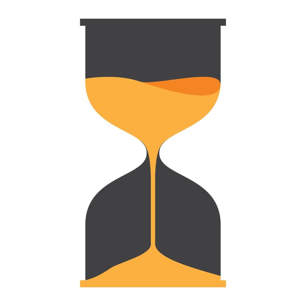 diseño de ilustración de icono de vector de símbolo de logotipo de reloj de arena naranja