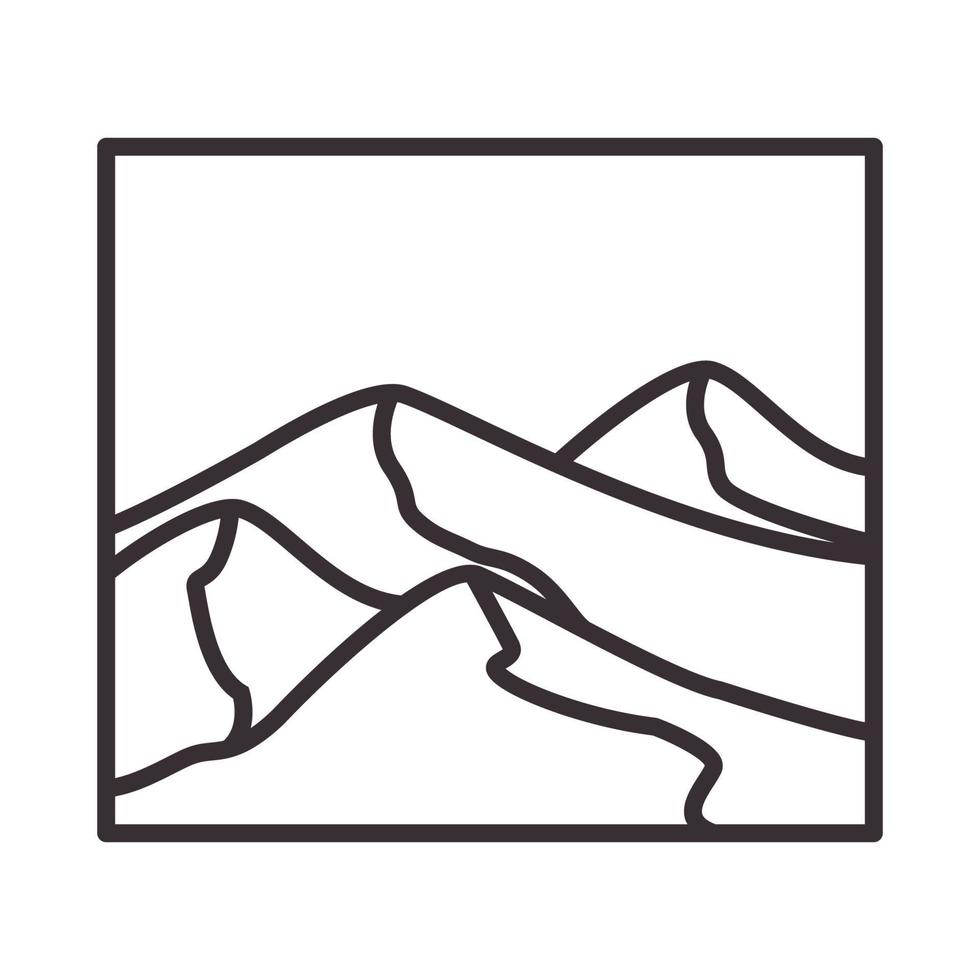 lines square desert logo vector symbol icon illustration design