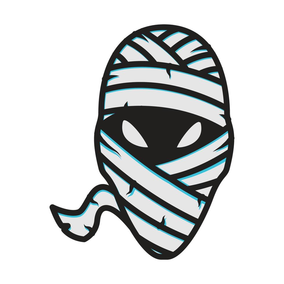 aliens head as mummy logo symbol vector icon illustration design