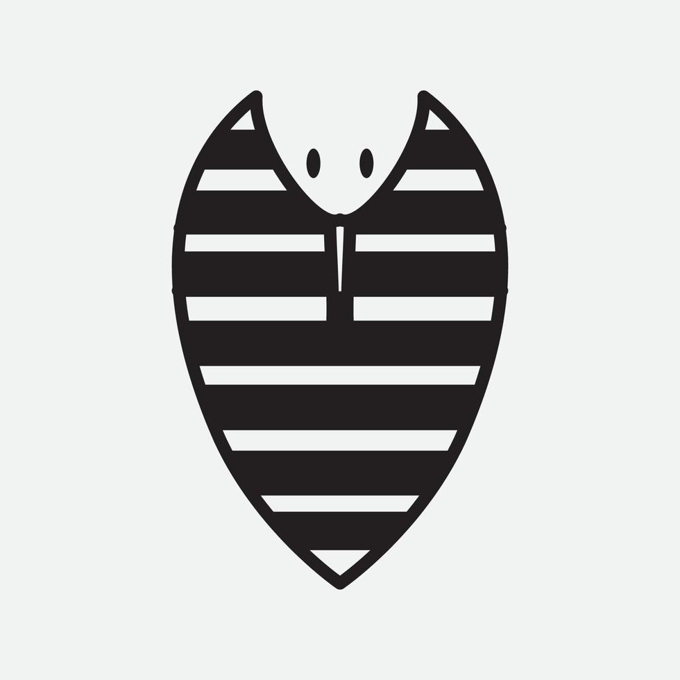 king cobra head face logo design flat vector