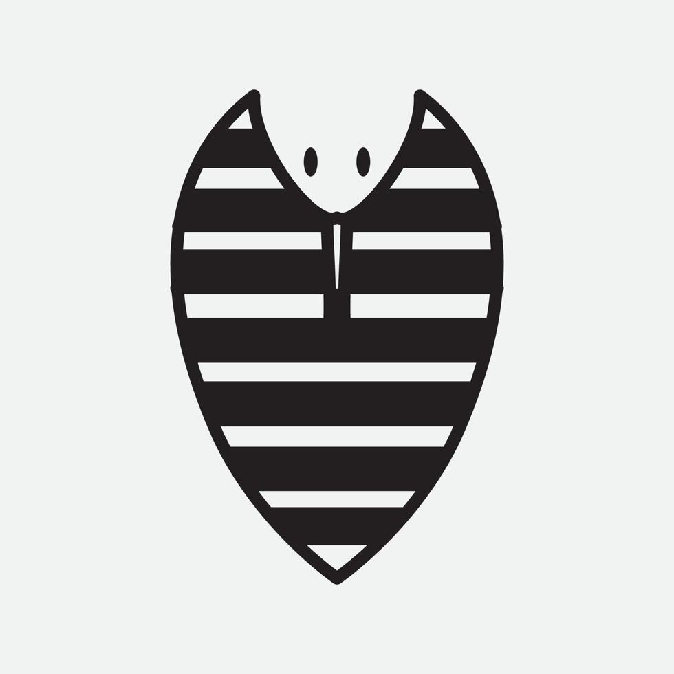king cobra head face logo design flat vector