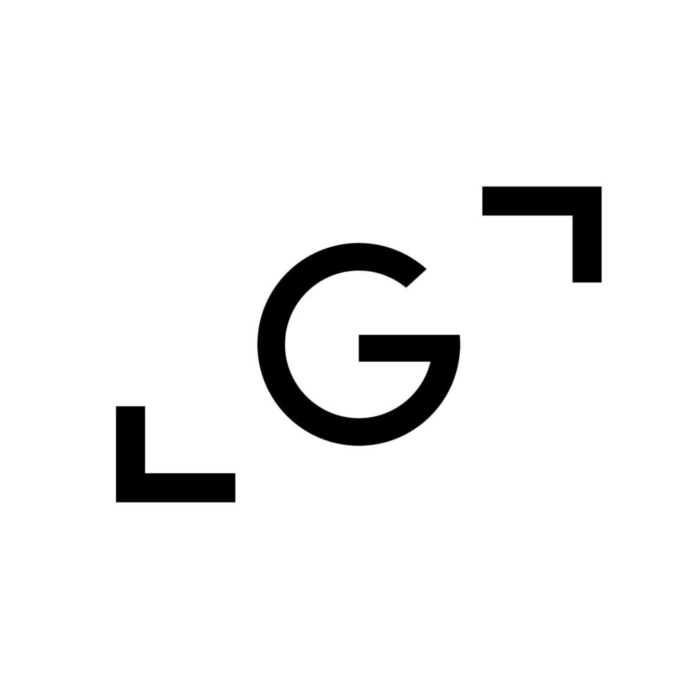 letra g para diseño de logotipo de fotografía de cámara de obturador moderno vector