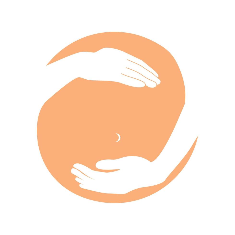 women or mother with pregnant hold logo symbol icon vector graphic design