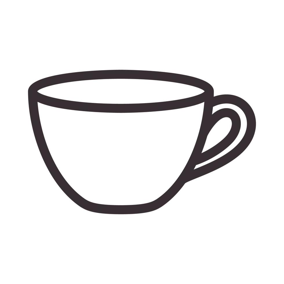 simple lines cup coffee or tea logo symbol vector icon illustration design