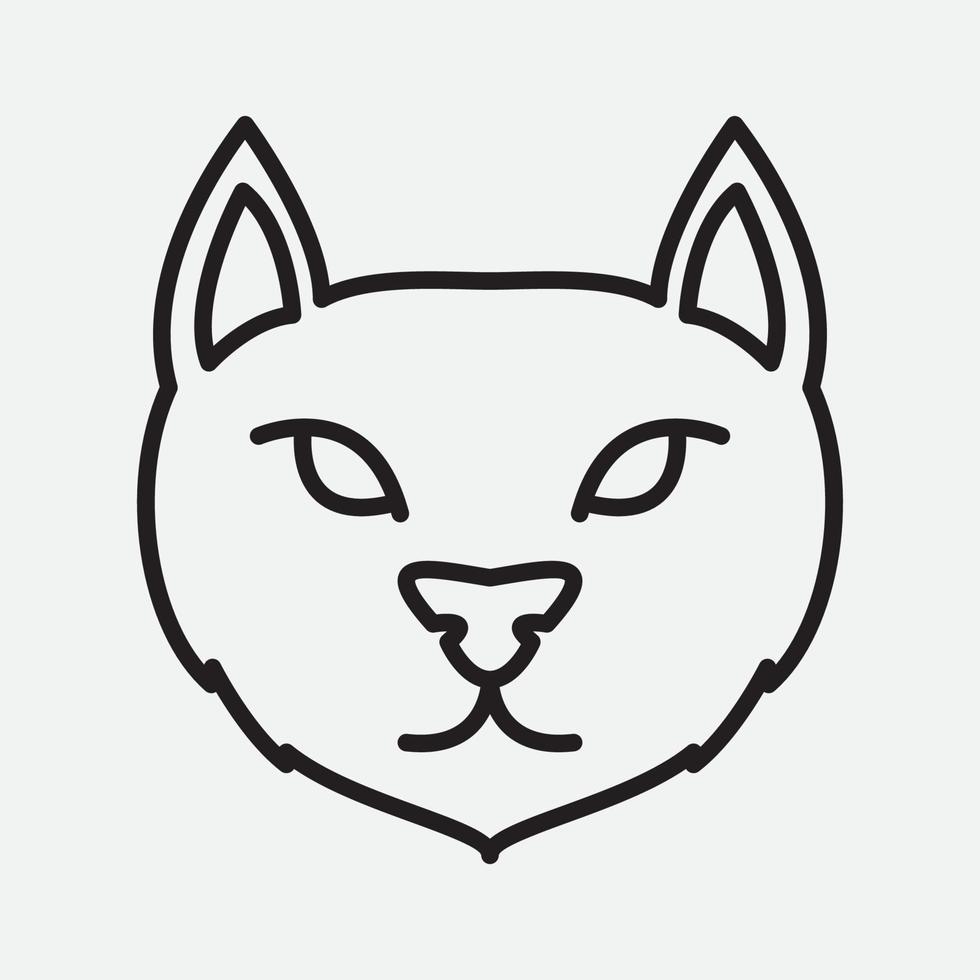 gato del bosque o línea de gato salvaje diseño de logotipo moderno vector