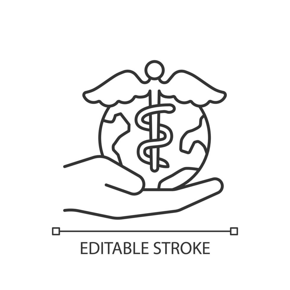 Desire to help future generations linear icon. Transform healthcare. Effective drug development. Thin line customizable illustration. Contour symbol. Vector isolated outline drawing. Editable stroke