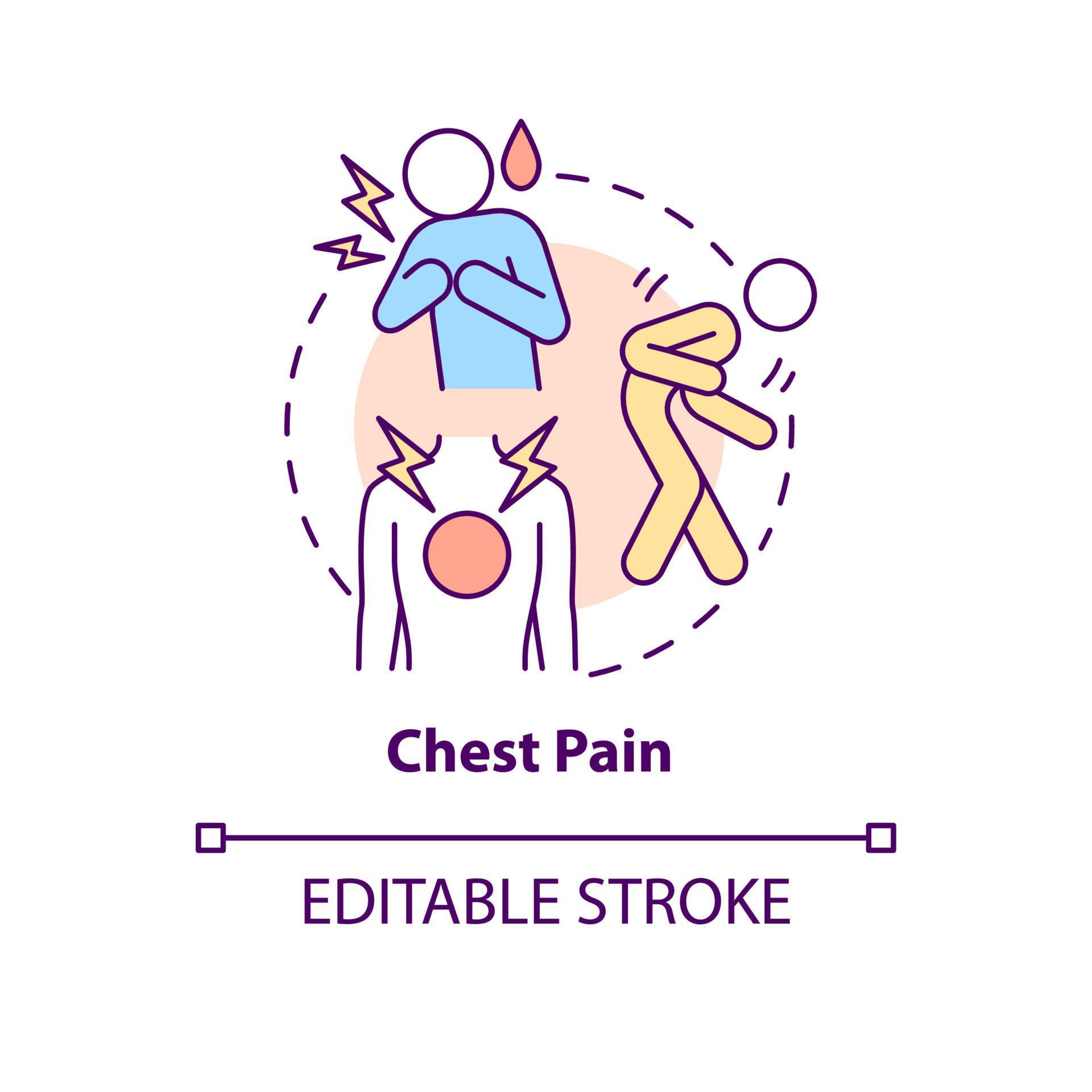 Chest pain concept icon. Pneumonia symptom abstract idea thin line