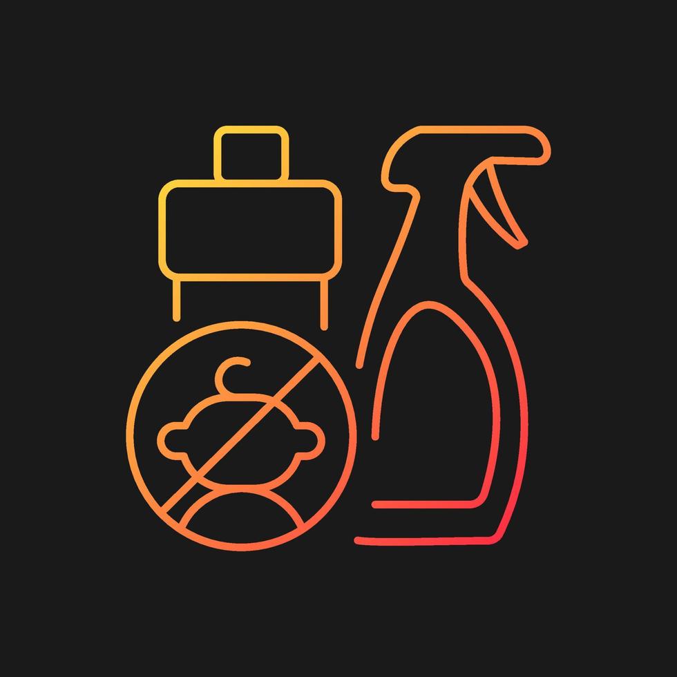 No access to cleaning materials gradient vector icon for dark theme. Child safety at home. Poisoning prevention. Thin line color symbol. Modern style pictogram. Vector isolated outline drawing