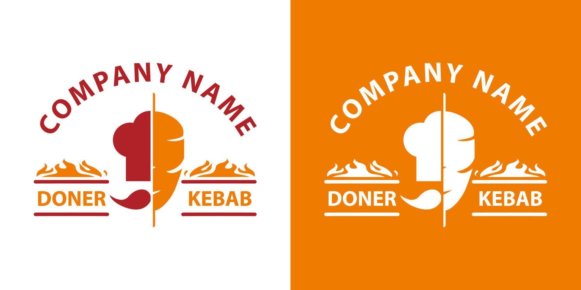 Doner kebab logo for restaurants and markets. vector