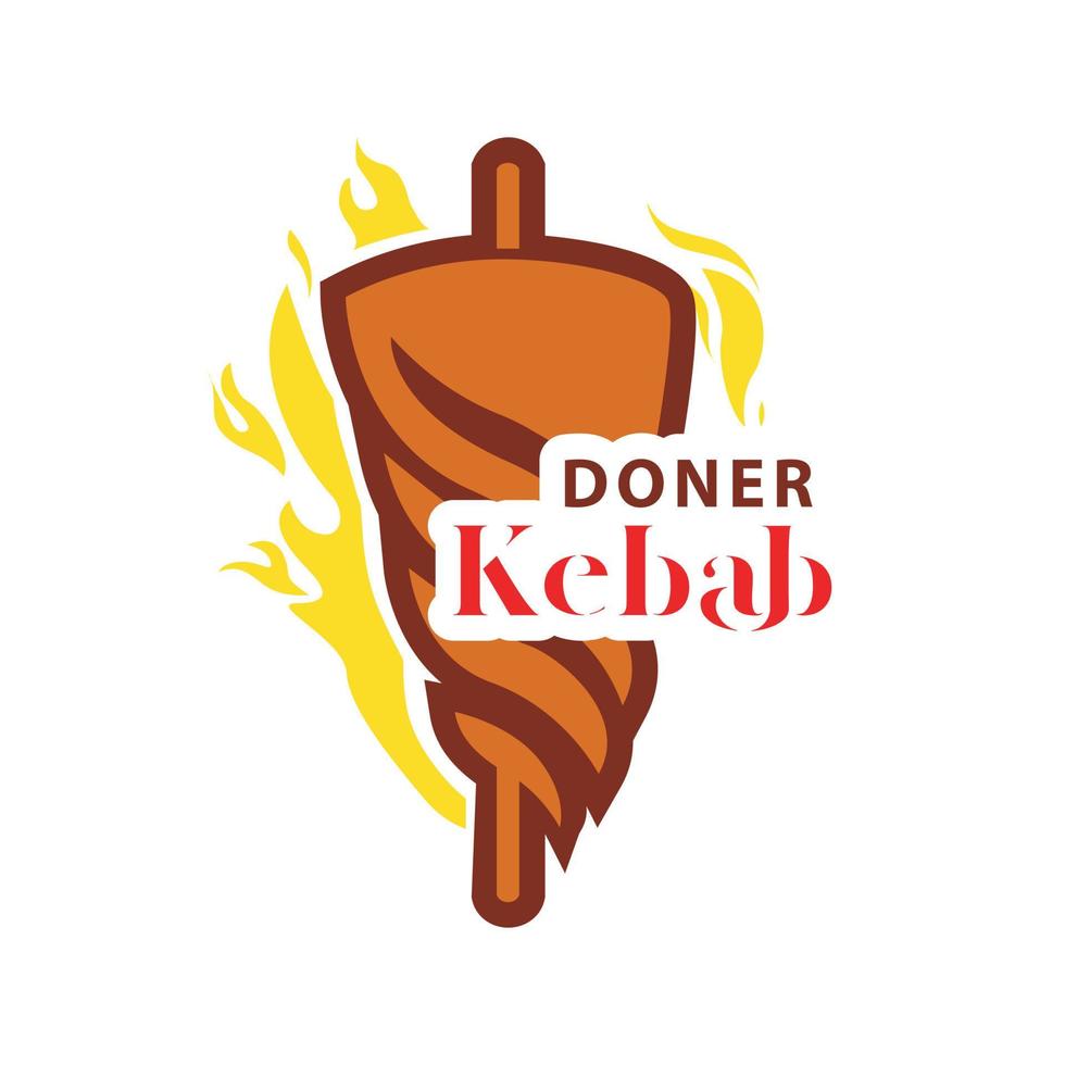 logotipo de doner kebab para restaurantes y mercados. vector