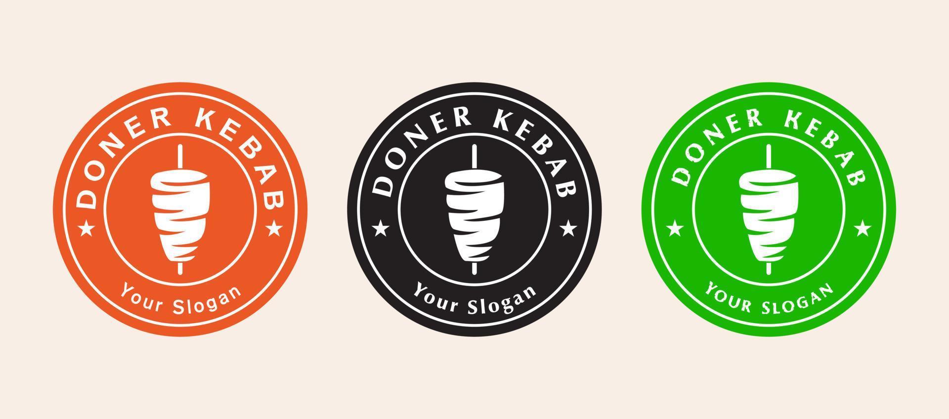Doner kebab logo for restaurants and markets. vector