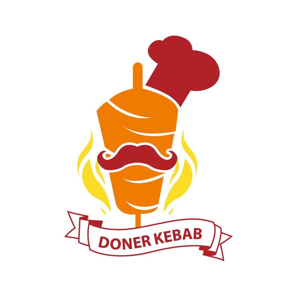 Doner kebab logo for restaurants and markets. vector