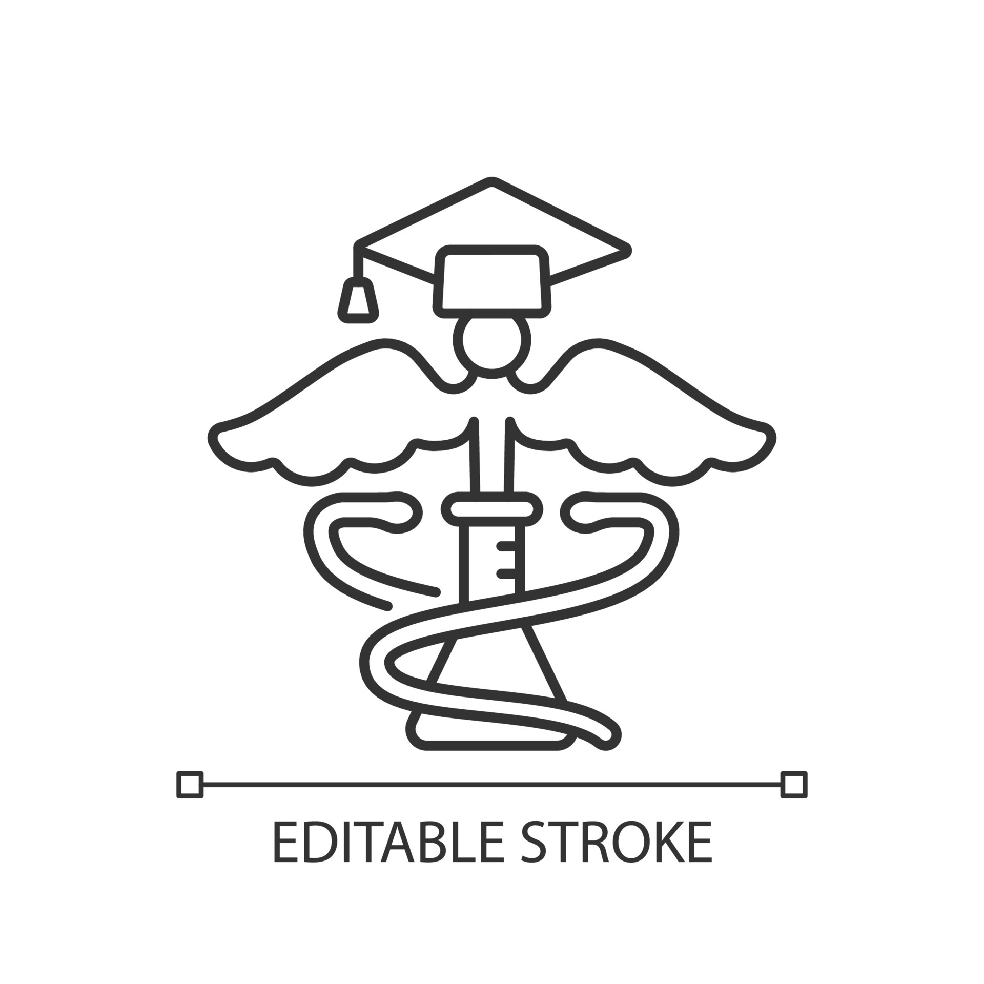 Medical school for research linear icon. Science and lab research