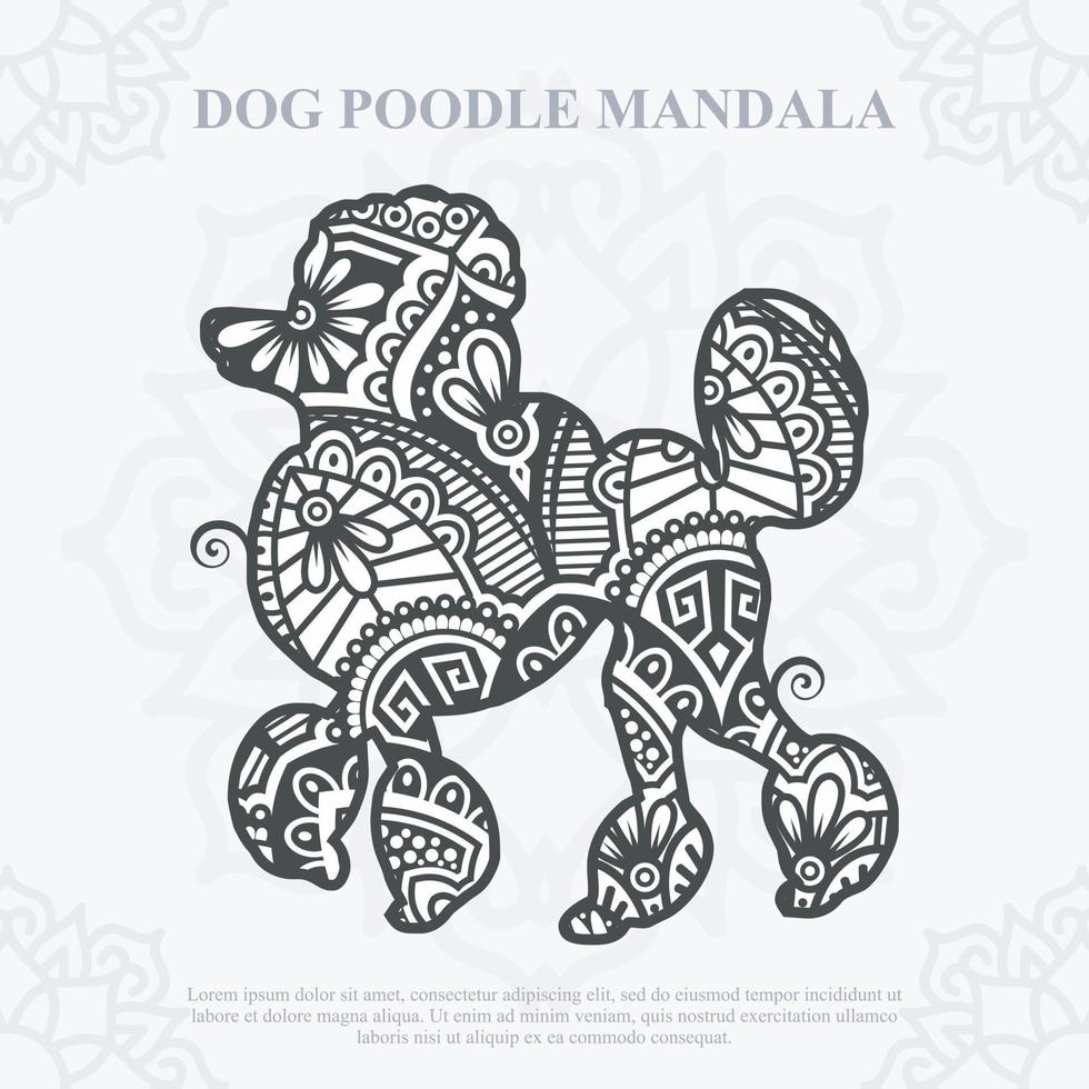 Dog Poodle Mandala. Boho Style SVG vector