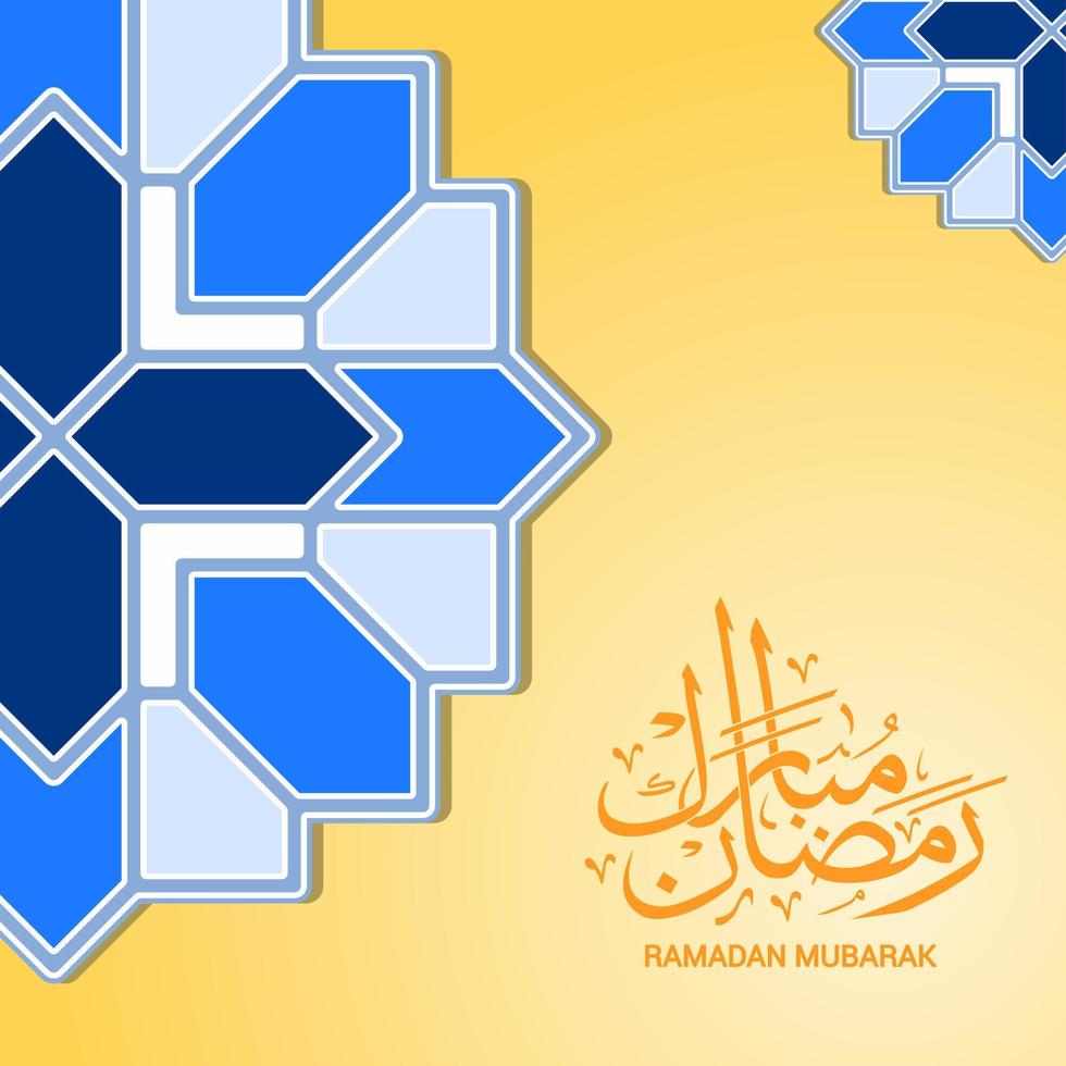 Ramadan kareem in arabic calligraphy with islamic decoration. Ramadan illustration for greeting card, and flier. Vector