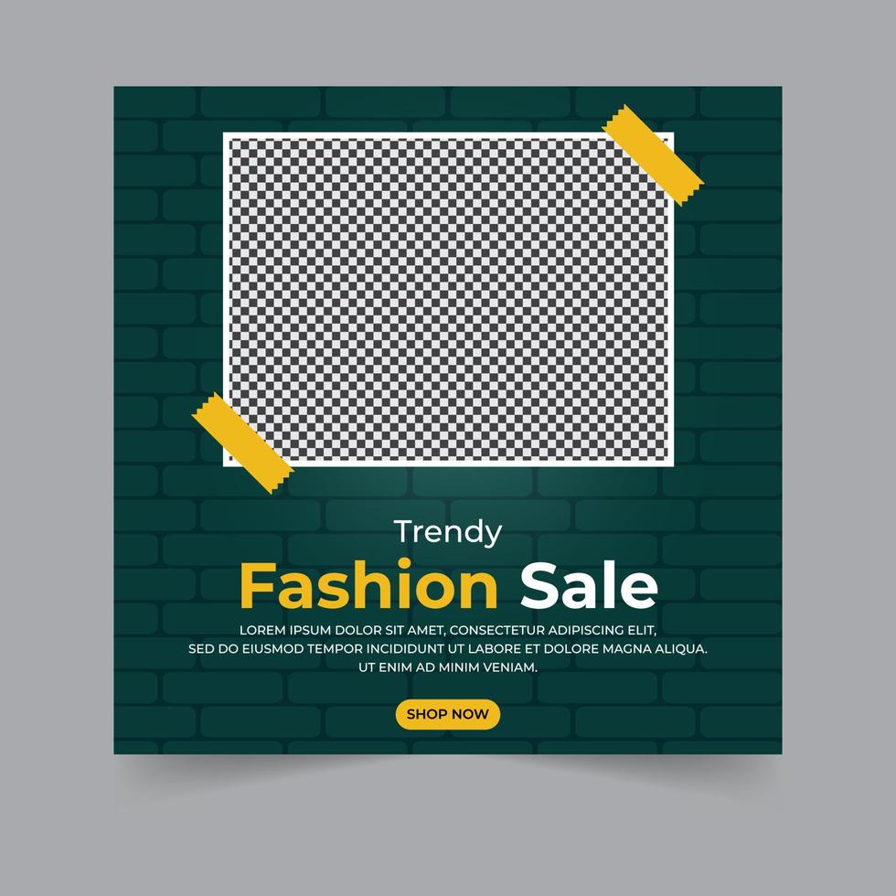 Fashion sale social media post business flyer vector