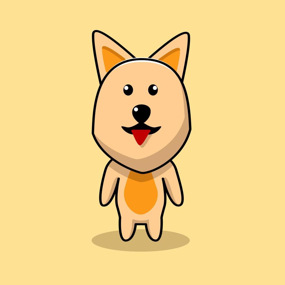 personaje de dibujos animados de perro solo vector